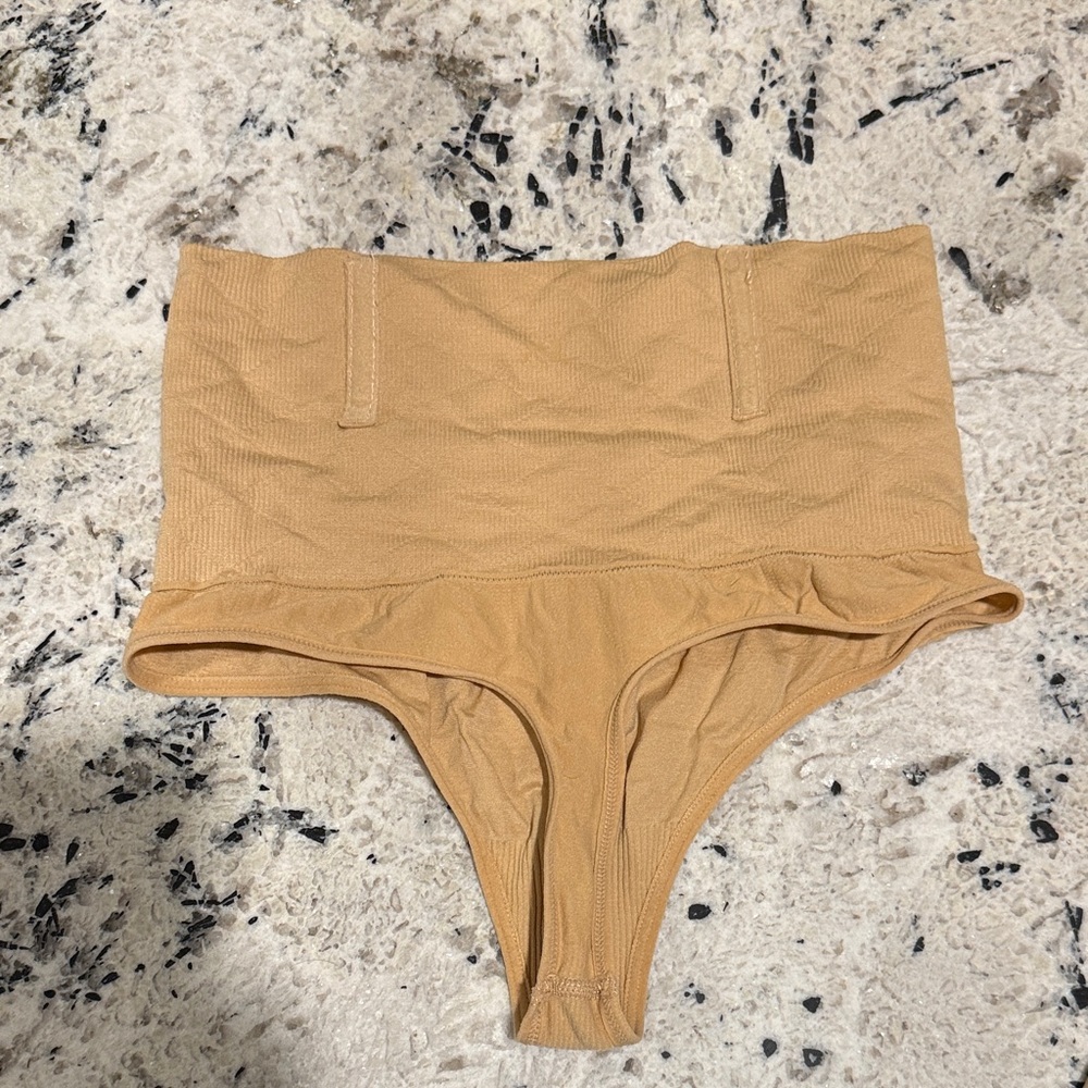 High-Waisted Tan Shapewear Briefs